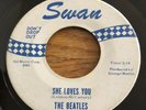 Beatles She Loves You Swan Rockaway Press Blue Print Reco Art Machine Stamp