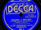LOUIS ARMSTRONG. THANKS A MILLION / SOLITUDE. 78. DECCA 666