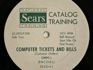 SEARS CATALOG TRAINING RECORD   COMPUTER TICKETS   VG+ 10