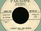 BLENDERS I Won't Tell the World / But I Know 45rpm Paradise 1959 doo-wop WLP