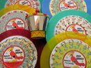 vintage Magic Mirror carousel and 8 Red Raven vinyl movie records