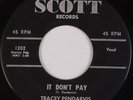 TRACEY PENDARVIS & BLUE NOTES: It Don’t Pay SCOTT Rockabilly Orig 45 HEAR