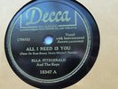 Ella Fitzgerald 78rpm Single 10-inch Decca Records #18347 All I Need Is You