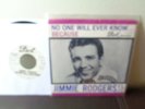 JIMMIE RODGERS 45 PICTURE SLEEVE DOT WHITE PROMO Because / No one Will Ever Know