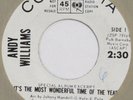 ANDY WILLIAMS Most Wonderful Time of Year COLUMBIA 45 Christmas 1964 NM HEAR