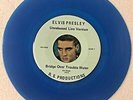 Elvis Presley BLUE vinyl BRIDGE OVER TROUBLED WATER b/w LAWDY MISS CLAWDY   Z1