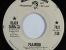 Hard Rock 45 BLACK SABBATH Paranoid WARNER BROS promo HEAR