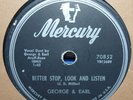 RECORD 78 RPM/ROCKABILLY/GEORGE AND EARL/MERCURY 70852/DONE GONE