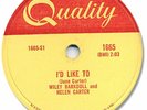 WILEY BARKDULL & Helen Carter Country 78 RPM Record. I’d Like To