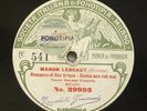 GIOVANNI ZENATELIO manon lescaut (Puccini) DISQUE 27cm 78 tours / rpm FONOTIPIA