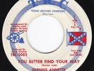 TX Femme Psych Garage GLENNIS ANNETTE You Better Find Your Way 45 T.R.C. HEAR