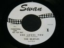 Beatles, She Loves You, Swan 4152, White Label, Black Print, Promo