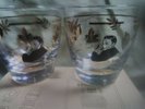 (2)orginal Frank Sinatra rock glasses w/picture from the 500 club in AC NJ