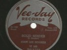 BLUES ROCK- JOHN LEE HOOKER - SOLID SENDER  /  NO SHOES - HEAR -1960 VEE JAY 349