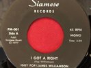IGGY POP/JAMES WILLIAMSON   I GOT A RIGHT   PUNK 7