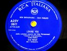 ELVIS PRESLEY (78 RPM - ITALY)  A25V 0611 - LOVING YOU  (BLUE LABEL)  RARE 1957
