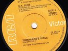 UK SUBS Tomorrows girls NEW ZEALAND 45 1978 PUNK RCA rare 1979 australia aussie
