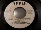 John & Yoko LENNON Plastic Ono Band APPLE WHITE PROMO 45 Happy Xmas War Is Over*
