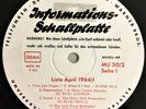 Teldec Informationsplatte White Promo Elvis Paul Anka Pyramids MU 50/2