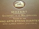 MOZART QUINTET IN C MAJOR PRO ARTE STRING QUARTET & ALFRED HOBDAY HMV DB2383-86