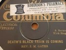 USA PRE WAR GOSPEL BLUES 78rpm REV J.M. GATES Death's Black Train Is Coming