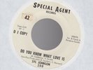 Orig Promo SYL JOHNSON Do You Know What Love Is/I Found In You 45 Special Agent