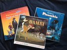 3  WDL Disney  Records ”BAMBI” ”PINOCCHI” ”SONG of the SOUTH” NM-/Good+ 33 Vinyl