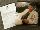 MICHAEL JACKSON HAND SIGNED AUTOGRAPH THRILLER VINYL LOA MJJ PROD CARD BOB JONES