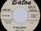JIMMY RICKS: Bad Man of Missouri US BATON Northern Soul Popcorn 45 Promo HEAR