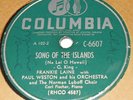 Columbia C6607 Frankie Laine & Paul Weston Song of The Islands / Necessary Evil