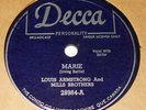 Decca 28984 Louis Armstrong & Mills Brothers Marie / My Walking Stick 78 RPM E+