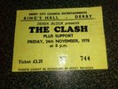 The CLASH original ticket rare, punk sex pistols  stiff little fingers