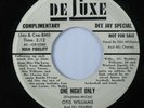 R&B Doo Wop 45 OTIS WILLIAMS One Night Only DE LUXE promo HEAR