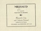 308g4.  Darius Milhaud - Concerto Pour Piano et Orchestra (Milhaud) - Col. MX-67