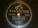 Billy Bunn his Buddies 78 THAT'S WHEN YOUR HEARTACHES BEGIN rare Stock RCA RJ 22