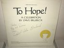 SIGNED Dave Brubeck Quartet To Hope Vinyl Private Jazz Gospel Piano Soul Choir