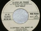 ELVIS PRESLEY JEAN CHAPEL 1956 RCA Victor E.P. RARE Love Me Tender 47-6643 DJ-7