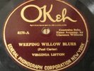 Virginia Liston-Weeping Willow Blues/Pineland Blues-Okeh 8175 V+ E- Prewar Blues