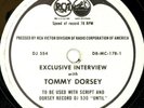 Tommy Dorsey Exclusive Interview Radio 78 RPM RCA Record Transcription Promo DJ