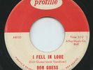 Rare Country 45 - Don Guess - I Fell In Love - Profiile Records