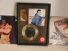 ELVIS PRESLEY VINTAGE FRAMED GOLD PLATED RECORD all shook up teddy bear the king