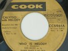 1960 Trinidad Calypso - Lord Melody - WHO IS LORD MELODY - Frankie Francis  COOK