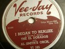 EL DORADOS 78 I'll be forever loving you / I began to realize VEE-JAY 165 record