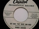 45 rpm ROCKABILLY, WANDA JACKSON, CAPITOL PROMO, HOTDOG  THAT MADE HIM MAD