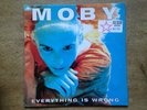 MOBY - EVERYTHING IS WRONG / RARE VINYL LP UK PROMO 1995 1ST PRESS MUTE NM / VG+