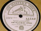 DAME NELLIE MELBA, SOPRANO O LOVELY NIGHT/DOWN IN THE FOREST HMV AGSB67