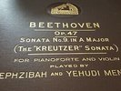 BEETHOVEN SONATA NO9 IN A MINOR HEPHZIBAH & YEHUDI MENUHIN HMV DB7815-18