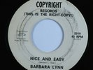 Crossover Soul 45 BARBARA LYNN Nice and Easy COPYRIGHT HEAR