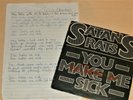 SATANS RATS  ORIG HANDWRITTEN LYRICS + SIGNED ORIG 7
