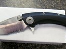 Microtech Whale Shark Discontinued Flipper Folding Knife, Serrated Satin, 167-5C